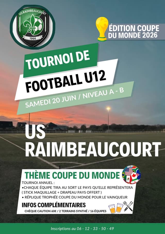 Affiche du tournoi organisé par U.S. RAIMBEAUCOURT
