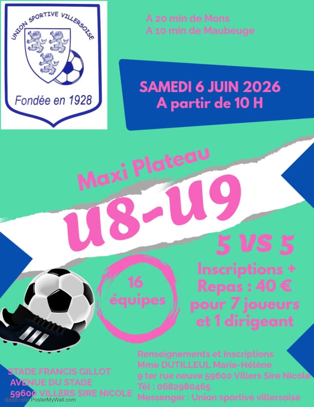 Affiche du tournoi organisé par U.S. VILLERS SIRE NICOLE