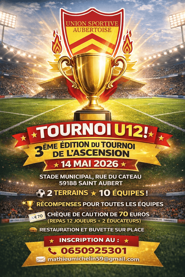Affiche du tournoi organisé par U.S. ST AUBERT