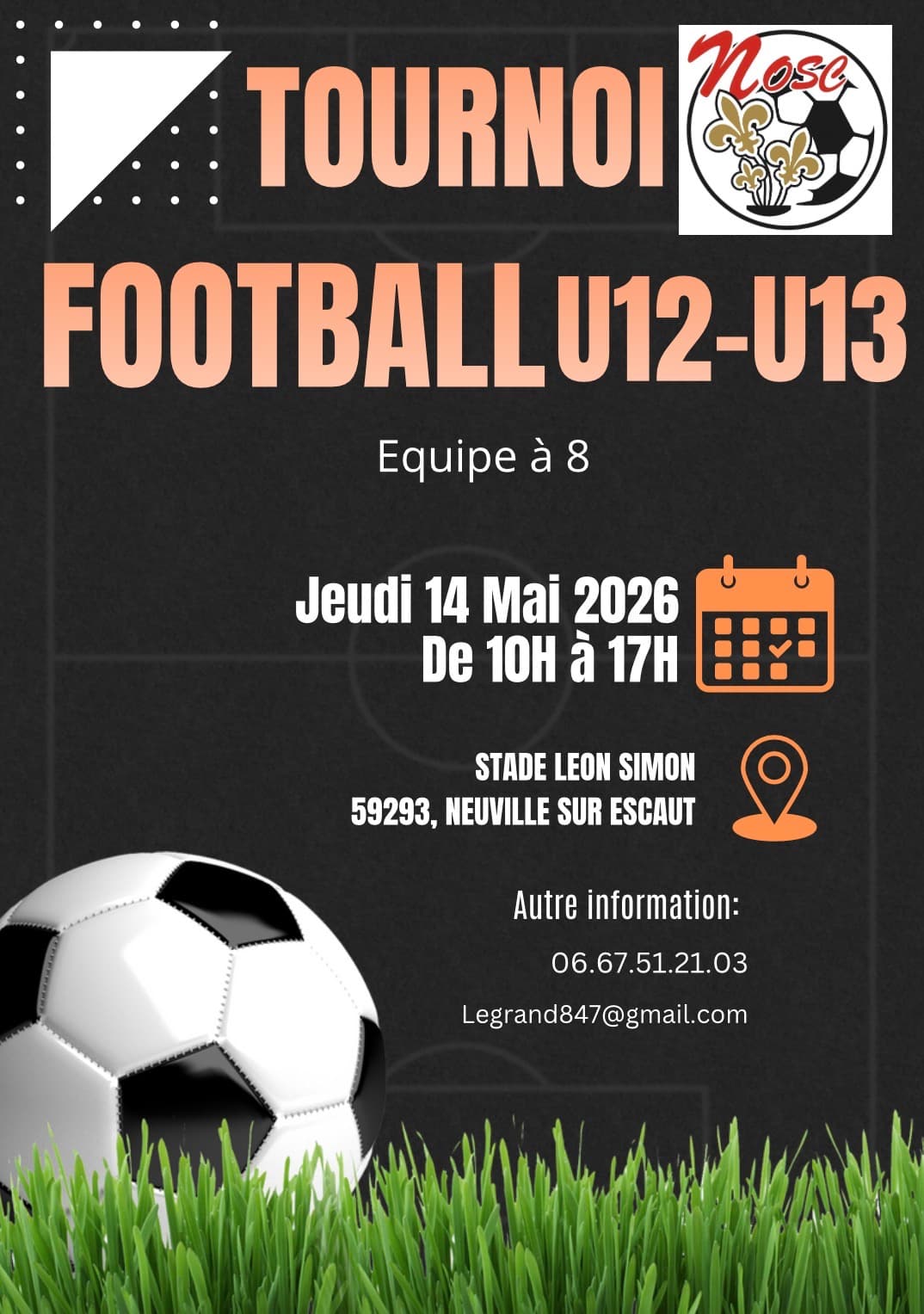 Affiche du tournoi organisé par NEUVILLE O.S.C.