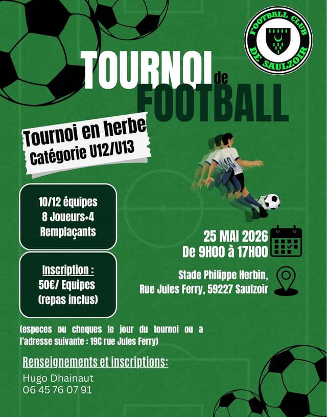 Affiche du tournoi organisé par F.C. SAULZOIR