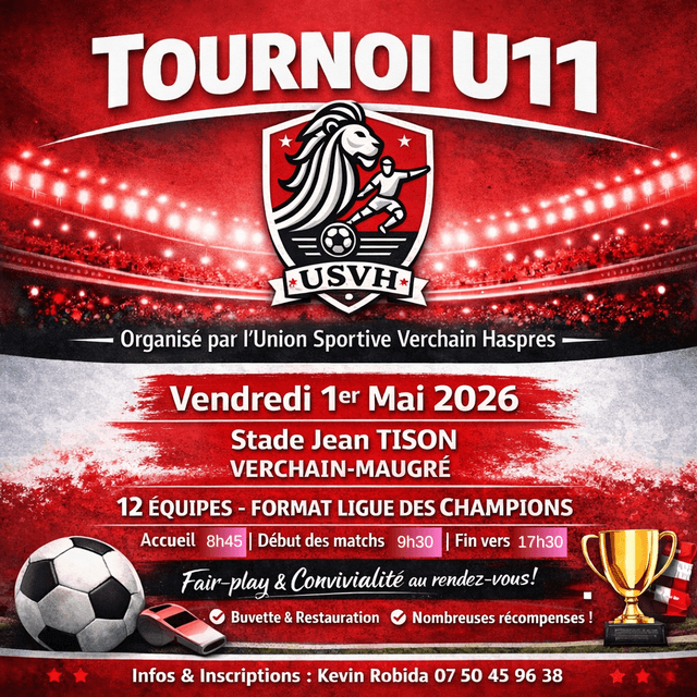 Affiche du tournoi organisé par UNION SPORTIVE VERCHAIN HASPRES