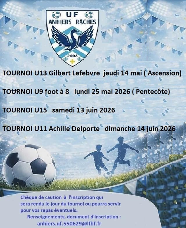 Affiche du tournoi organisé par U.F.  ANHIERS  RÂCHES