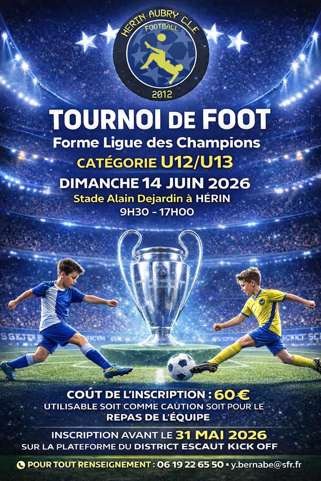 Affiche du tournoi organisé par HERIN AUBRY CULTURE LOISIRS EVASION