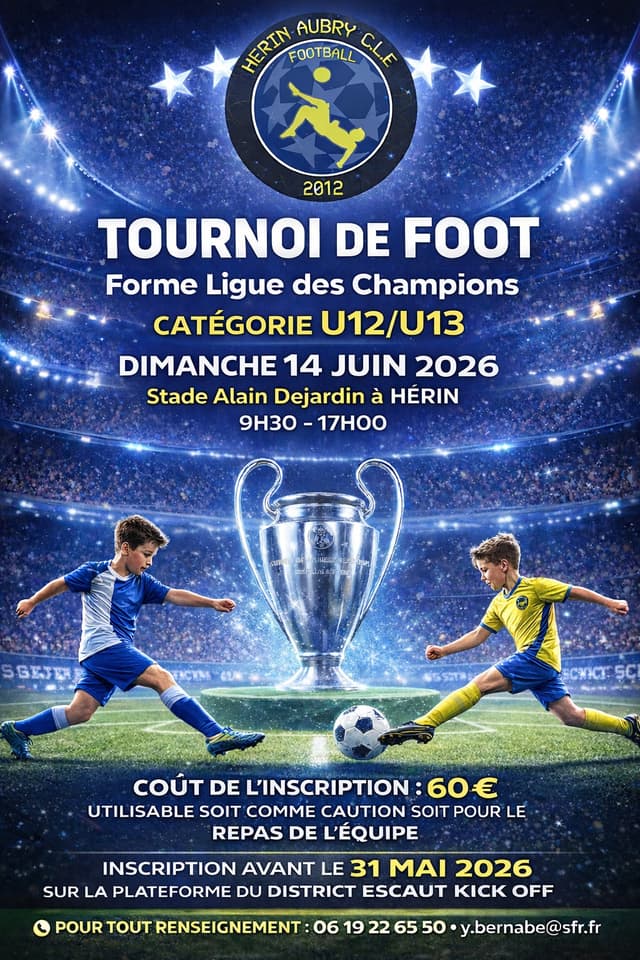 Affiche du tournoi organisé par HERIN AUBRY CULTURE LOISIRS EVASION