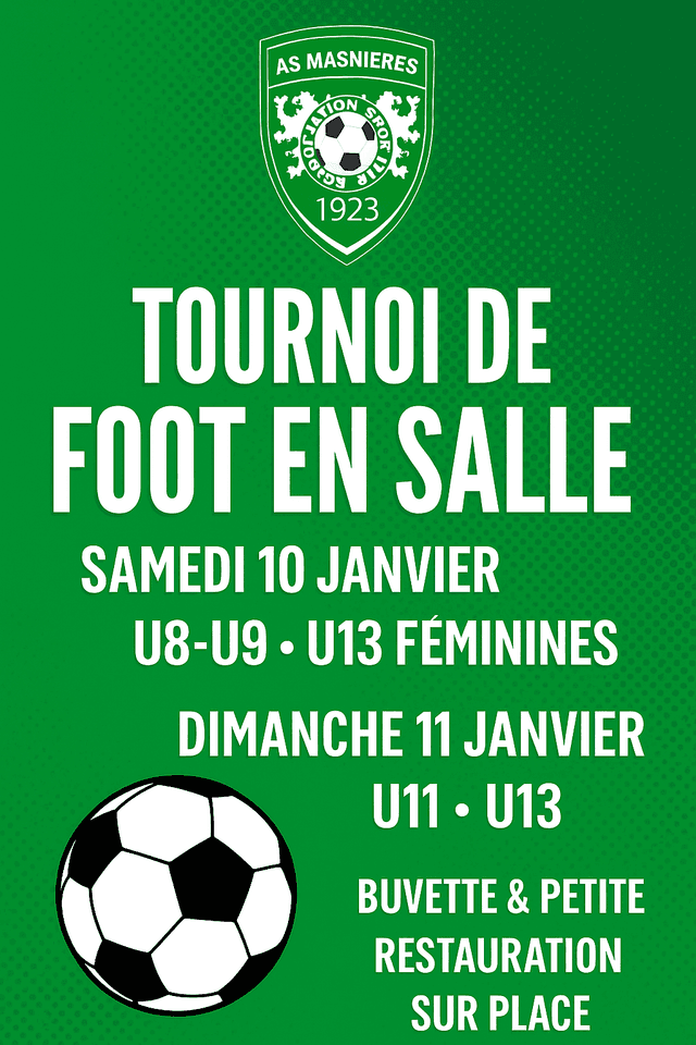 Affiche du tournoi organisé par A.S. MASNIERES