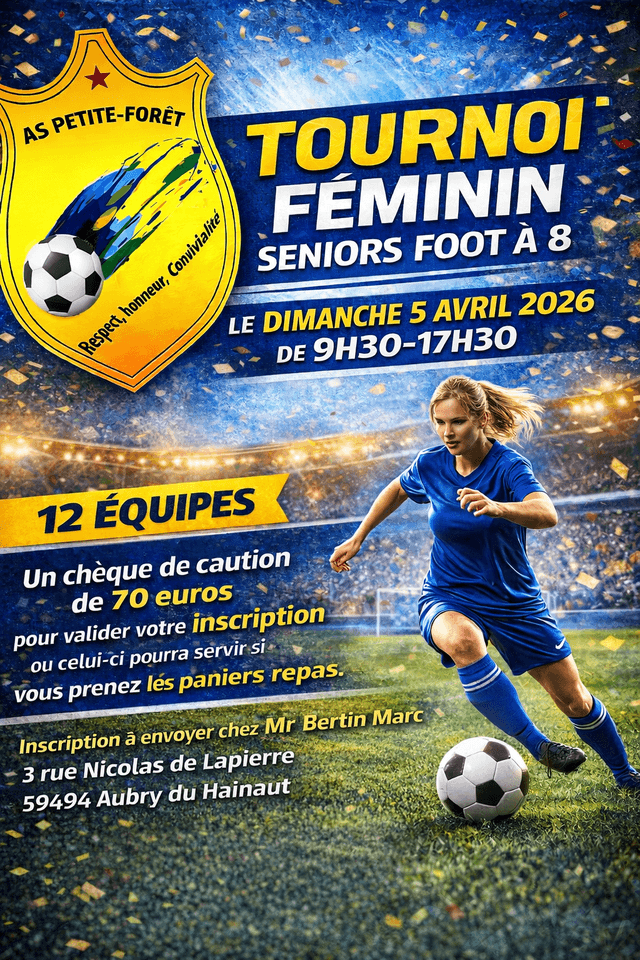 Affiche du tournoi organisé par AM.S. PETITE FORET
