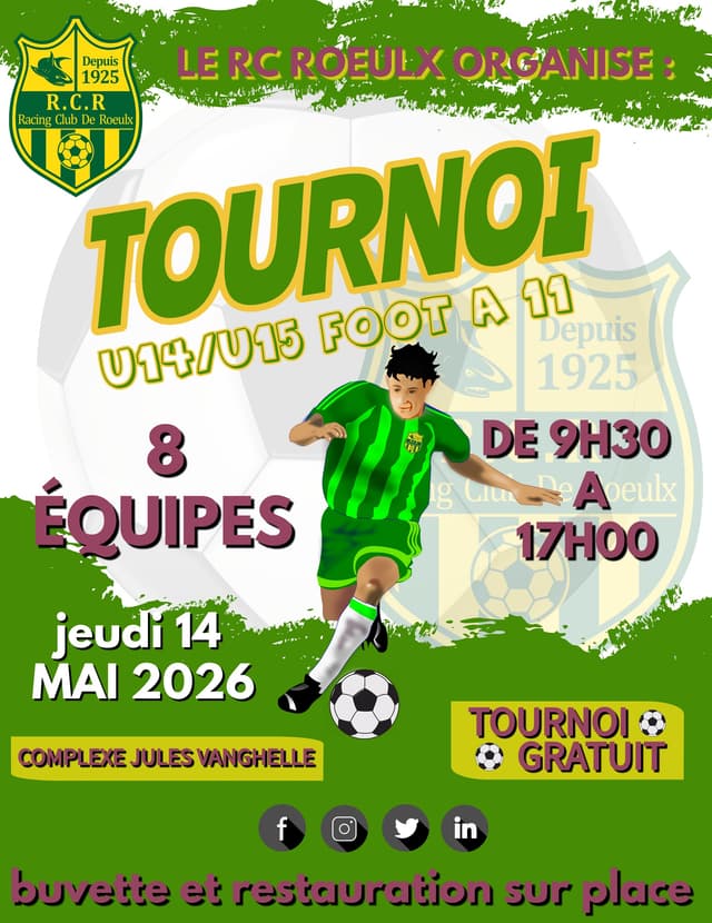 Affiche du tournoi organisé par R.C. ROEULX