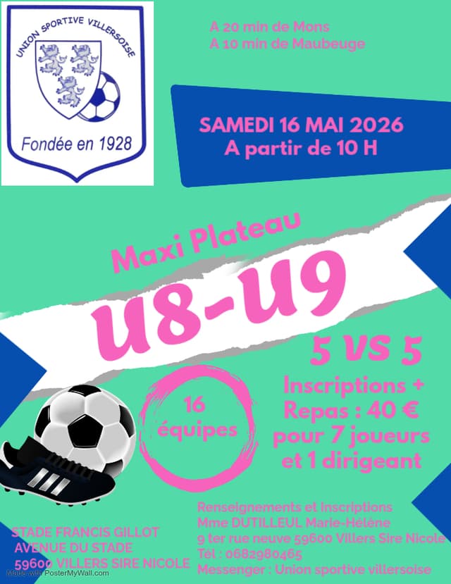 Affiche du tournoi organisé par U.S. VILLERS SIRE NICOLE