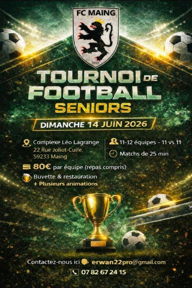 Affiche du tournoi organisé par MAING F.C.