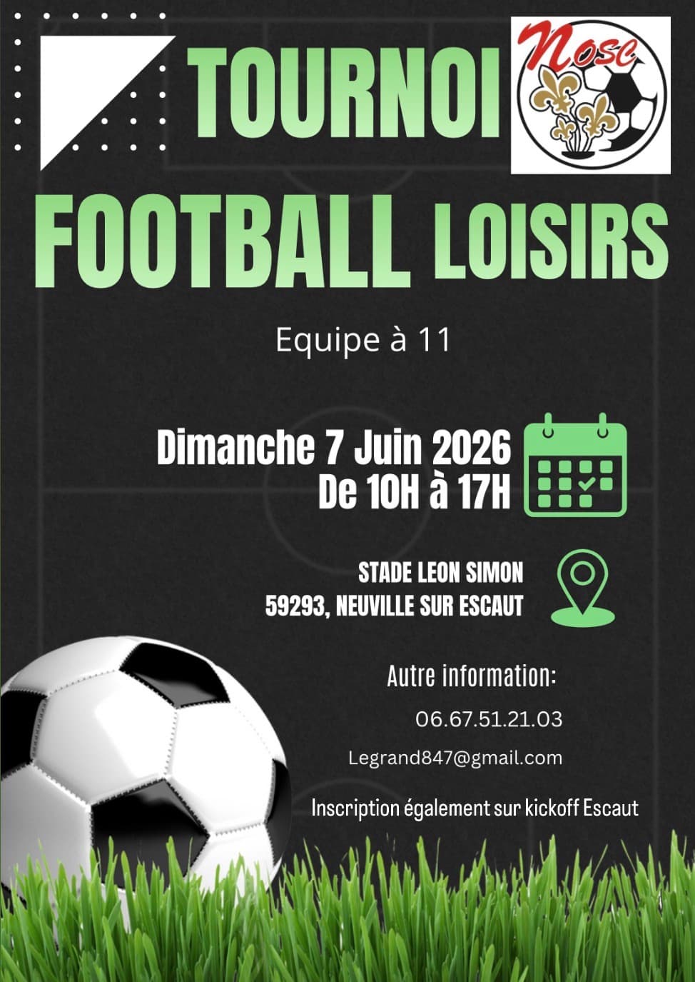 Affiche du tournoi organisé par NEUVILLE O.S.C.