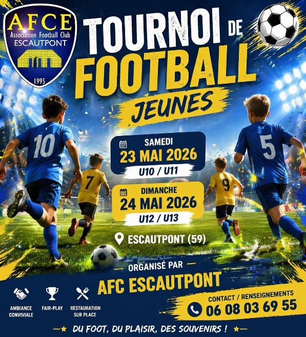 Affiche du tournoi organisé par A.F.C. ESCAUTPONT