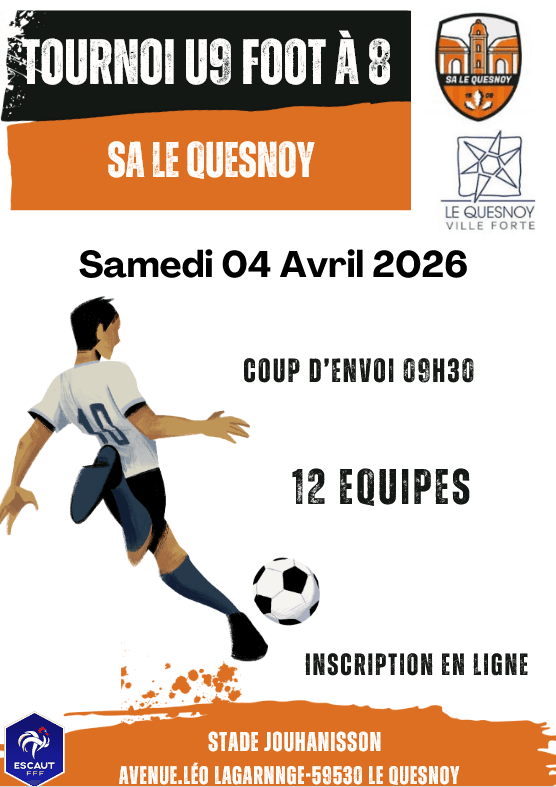 Affiche du tournoi organisé par S.A. LE QUESNOY