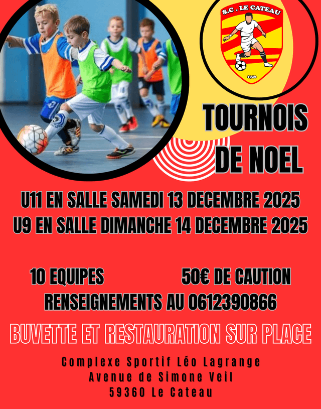 Affiche du tournoi organisé par S.C. LE CATEAU