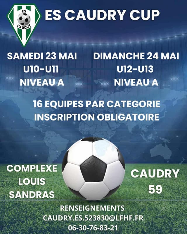 Affiche du tournoi organisé par ENT.S. DE CAUDRY
