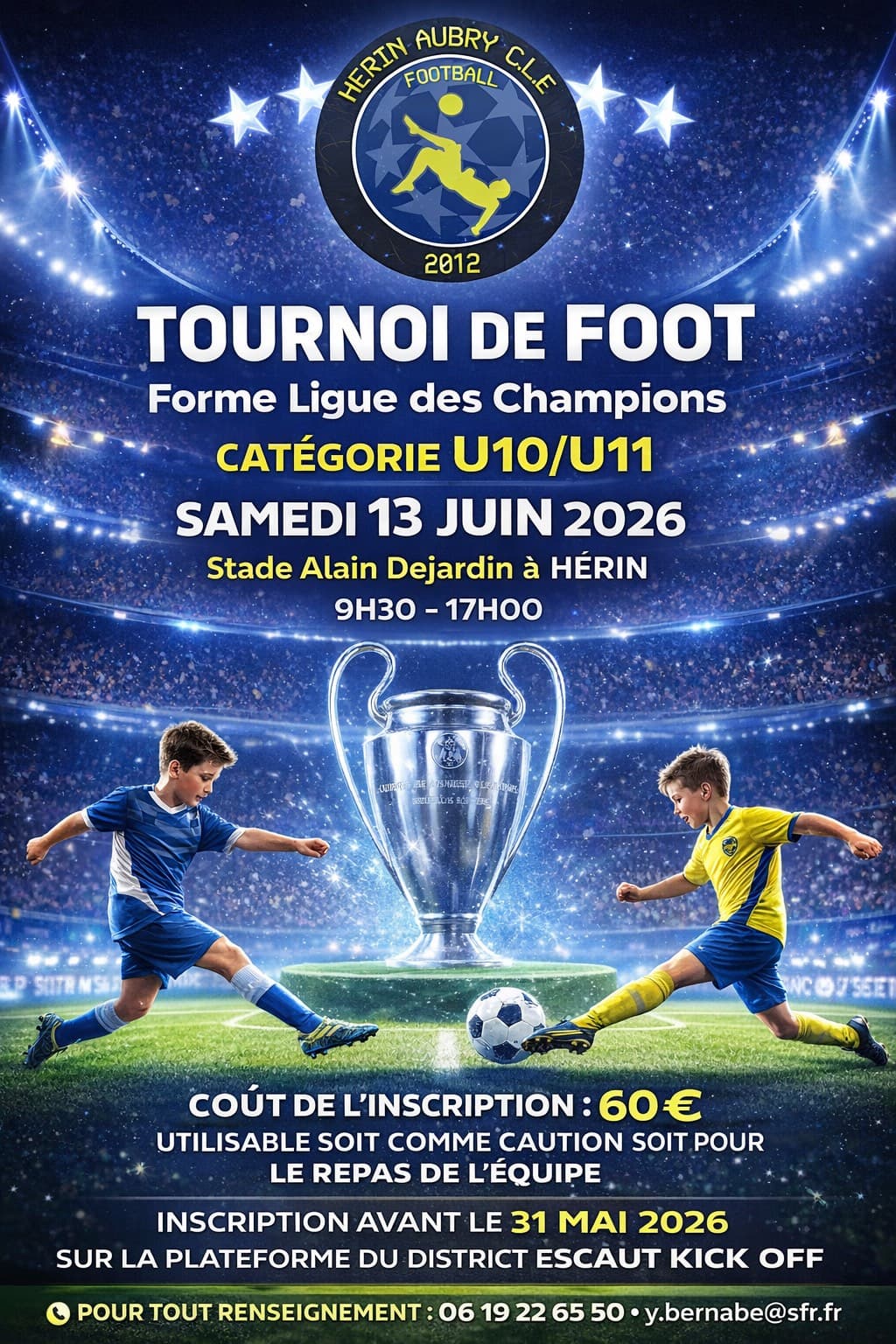 Affiche du tournoi organisé par HERIN AUBRY CULTURE LOISIRS EVASION