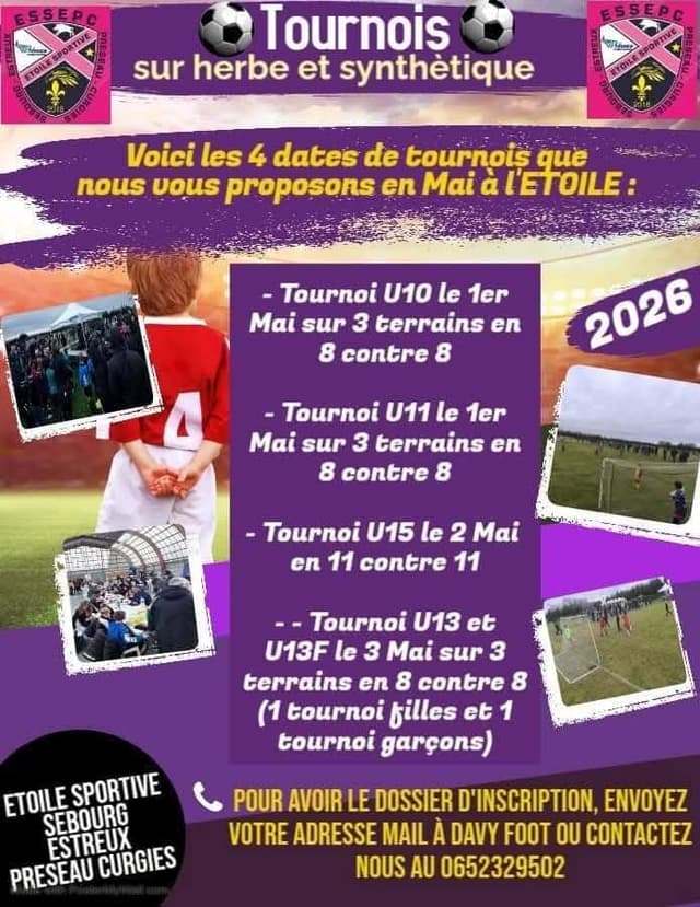 Affiche du tournoi organisé par ET. S. SEBOURG ESTREUX
