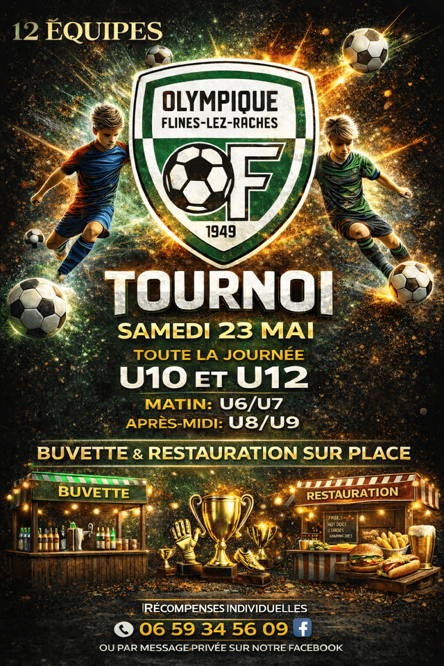 Affiche du tournoi organisé par O. FLINES LEZ RACHES